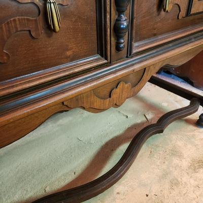 Antique Sideboard Walnut Gum Mahogany Woods 54x22x35