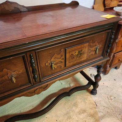 Antique Sideboard Walnut Gum Mahogany Woods 54x22x35