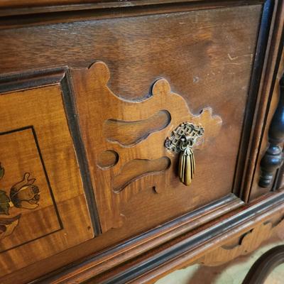 Antique Sideboard Walnut Gum Mahogany Woods 54x22x35