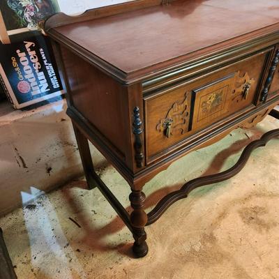 Antique Sideboard Walnut Gum Mahogany Woods 54x22x35
