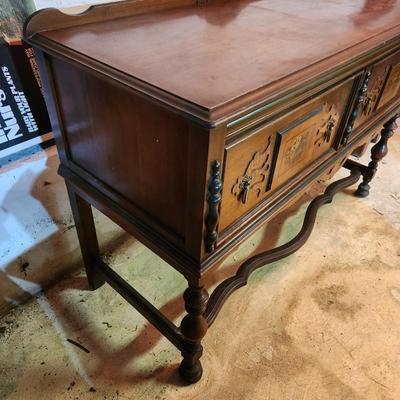 Antique Sideboard Walnut Gum Mahogany Woods 54x22x35