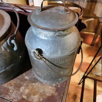 Lot of 3 Antique Waterbury Brass Pail , Dutch Oven , Can