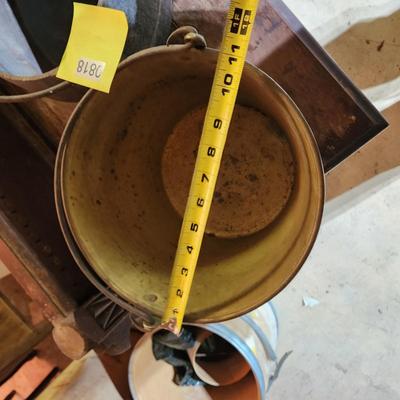 Lot of 3 Antique Waterbury Brass Pail , Dutch Oven , Can