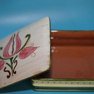 STANGL POTTERY TRINKET BOX "TERRA ROSE"