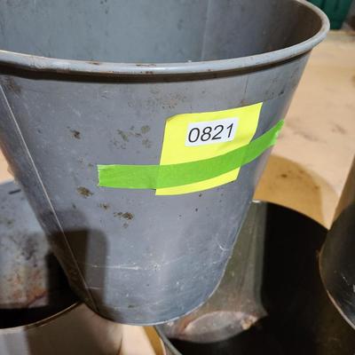 lot of 5 Industrial Age Office Metal Waste Cans U. S. Government United