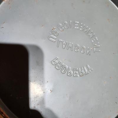 lot of 5 Industrial Age Office Metal Waste Cans U. S. Government United