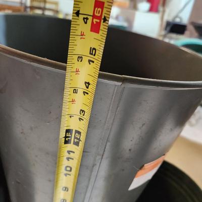lot of 5 Industrial Age Office Metal Waste Cans U. S. Government United