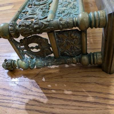 Antique French Louis XV Style Gilt Brass Fireplace Fender