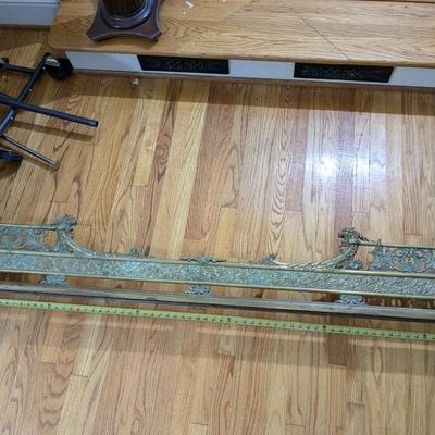 Antique French Louis XV Style Gilt Brass Fireplace Fender