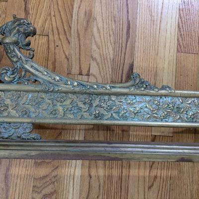 Antique French Louis XV Style Gilt Brass Fireplace Fender