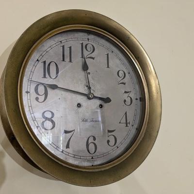Antique Seth Thomas Brass Nautical Wall Clock