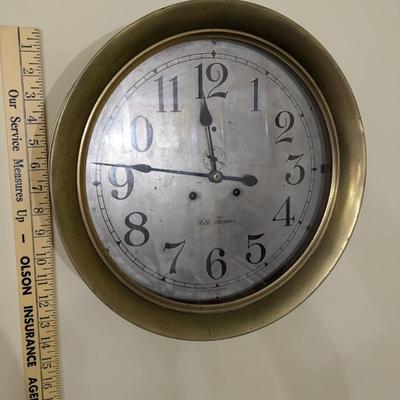 Antique Seth Thomas Brass Nautical Wall Clock