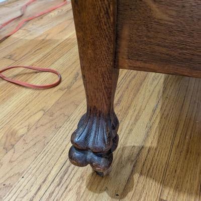 Antique Victorian Oak Figural Dog Head Gentleman's Parlor Arm Chair