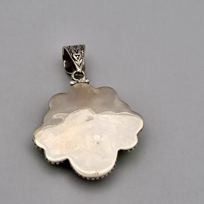 Nine-Stone Fire Opal Skull Pendant 925