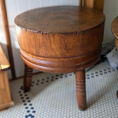 Antique Round Maple Butchers Block