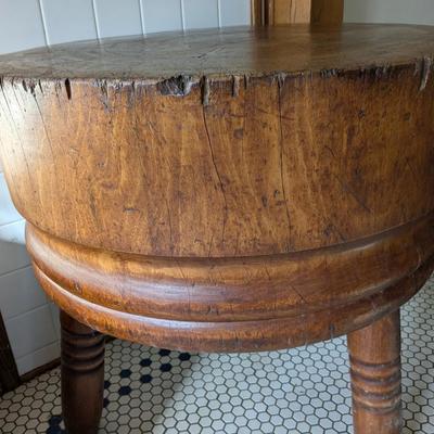 Antique Round Maple Butchers Block
