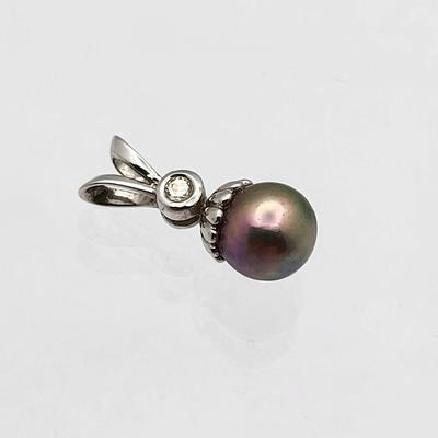 Two 14k Pearl & Diamond Pendants 3.1gr