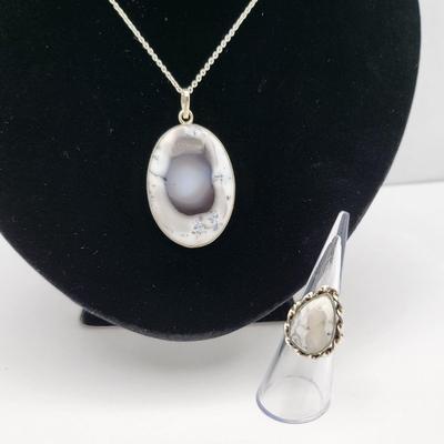 Dendridic Gemstone Necklace & Ring