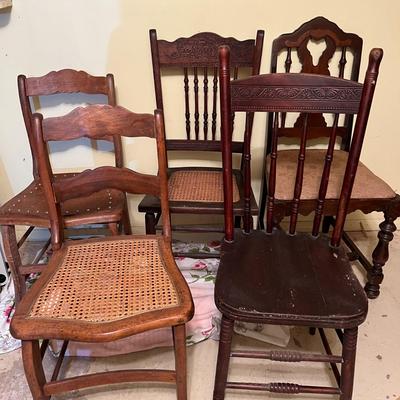 Mixed Lot 5 Vintage Chairs