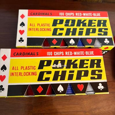 Lot Vintage Playing Cards Poker Chips