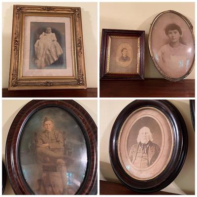 Lot 5 Antique Framed Portraits Photographs