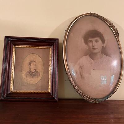 Lot 5 Antique Framed Portraits Photographs