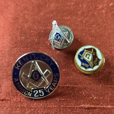 Trio of Masonic Pins (One is 14k Gold)