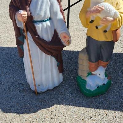 Vintage Christmas Nativity Joseph, Shepard, animals Mold Set TPI plastics