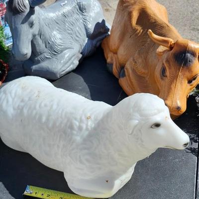 Vintage Christmas Nativity Joseph, Shepard, animals Mold Set TPI plastics