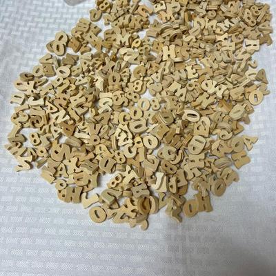 Craft supply - Large Plastic Jar with 100’s of wood cut out letters