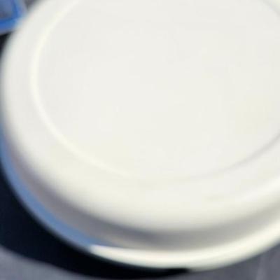 Household kitchen lot including the old Curiosity Shop plates and Corning Ware