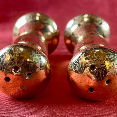 Antique Gold-Glazed Salt and Pepper Shakers