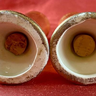 Antique Gold-Glazed Salt and Pepper Shakers