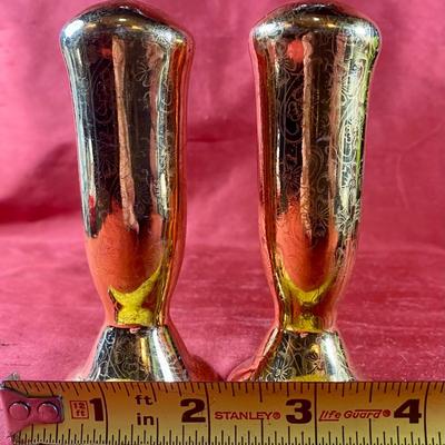 Antique Gold-Glazed Salt and Pepper Shakers