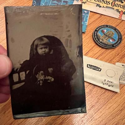 Big Antique Vntg. Collectors Lot - Ephemera, Tin Type, Advertising, Mixed Attic Lot