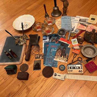 Big Antique Vntg. Collectors Lot - Ephemera, Tin Type, Advertising, Mixed Attic Lot