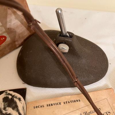 Mixed Antique Lot - Cast Iron Bank, Knapp-Monarch Hairdryer, Cast Iron Owl, Chalk Box