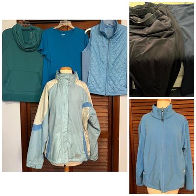 Women’s Mixed Clothing Lot - Lands End, L.L. Bean - Pants, Tops, Jacket, Fleece
