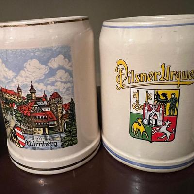 Vintage Beer Stein Lot - 6 German, West Germany