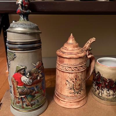 Vintage Beer Stein Lot - 6 German, West Germany