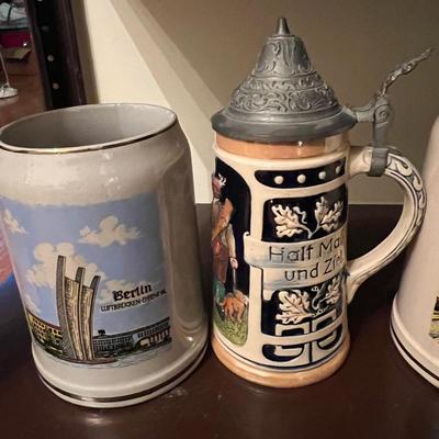 Vintage Beer Stein Lot - 6 German, West Germany