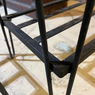 Lot of 2 Wrought Iron Table Bases, 1 w. Unattached Marble Top