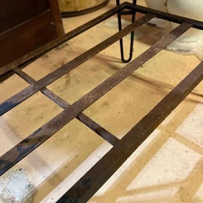 Lot of 2 Wrought Iron Table Bases, 1 w. Unattached Marble Top