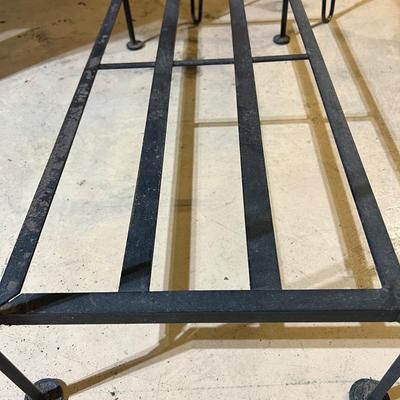 Lot of 2 Wrought Iron Table Bases, 1 w. Unattached Marble Top