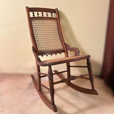 Vintage Rocking Chair - Cane Seat & Back