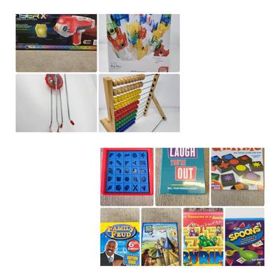 Abacus, Whirly Wheel, Marble Maze, Laser Set & Board Games - Some Sealed