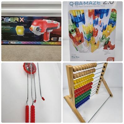 Abacus, Whirly Wheel, Marble Maze, Laser Set & Board Games - Some Sealed