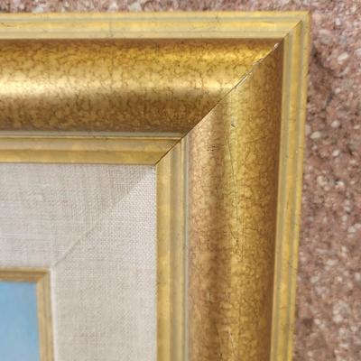 Vintage Framed Painting Young Boy, Signed Duval