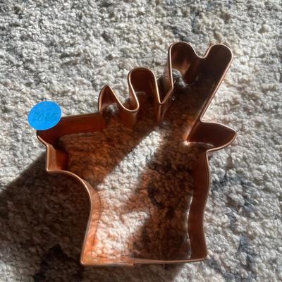 Large copper deer cookie cutter