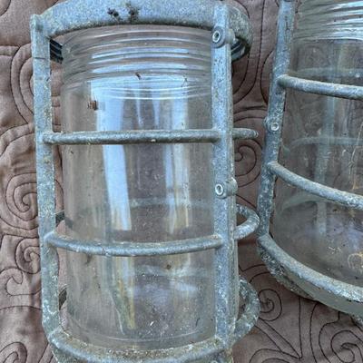 Vintage Exterior Protective Metal/Glass Light Covers